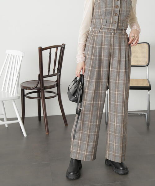 FREE'S MART（フリーズマート）の「◆＜セットアップ対応＞タックワイドパンツ（スラックス・レディース・グレー系その他/ブラウン/ブラック/ブラウン系その他・X-SMALL/SMALL/MEDIUM）」の18枚目の写真