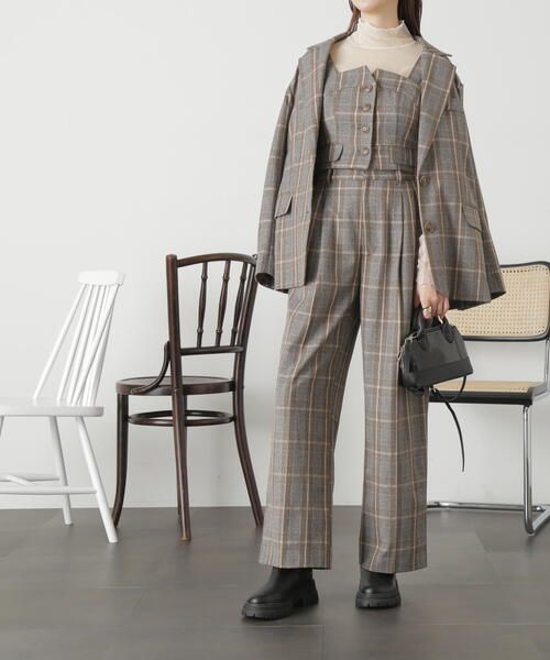 FREE'S MART（フリーズマート）の「◆＜セットアップ対応＞タックワイドパンツ（スラックス・レディース・グレー系その他/ブラウン/ブラック/ブラウン系その他・X-SMALL/SMALL/MEDIUM）」の20枚目の写真