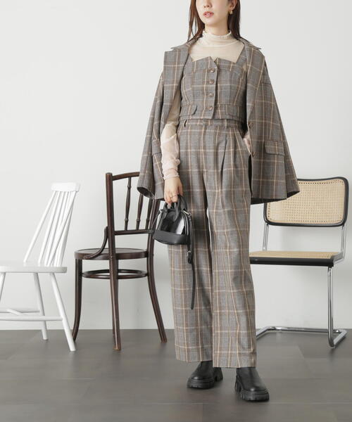 FREE'S MART（フリーズマート）の「◆＜セットアップ対応＞タックワイドパンツ（スラックス・レディース・グレー系その他/ブラウン/ブラック/ブラウン系その他・X-SMALL/SMALL/MEDIUM）」の22枚目の写真