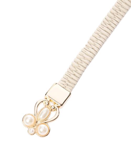 INGNI（イング）の「パール／バックルゴムベルトA（ベルト・レディース・ブラック/アイボリー・ONE SIZE）」の4枚目の写真