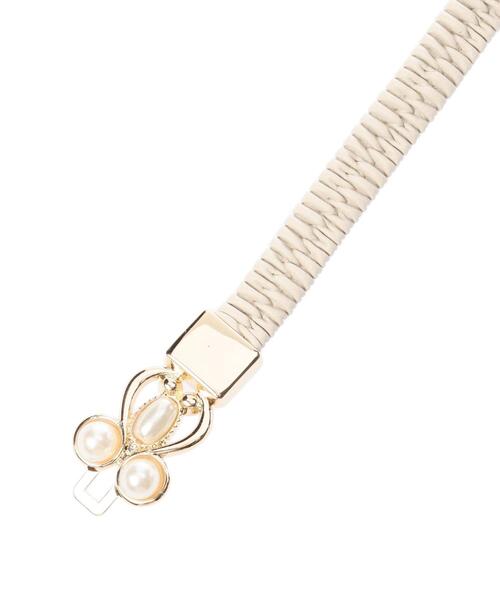 INGNI（イング）の「パール／バックルゴムベルトA（ベルト・レディース・ブラック/アイボリー・ONE SIZE）」の5枚目の写真