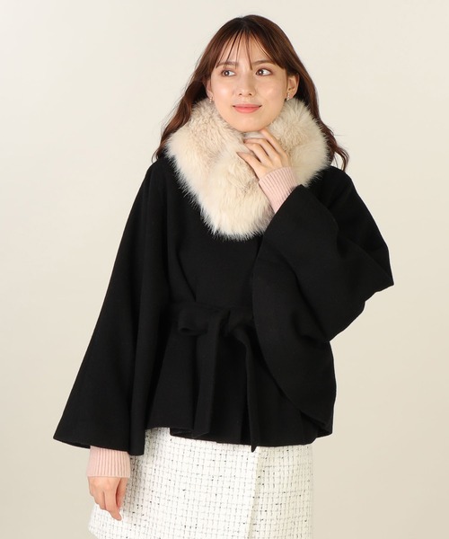 LAISSE PASSE（レッセパッセ）の「【尾州織】ケープコート（その他アウター・レディース・キナリ/ブラック・SMALL/MEDIUM）」の21枚目の写真