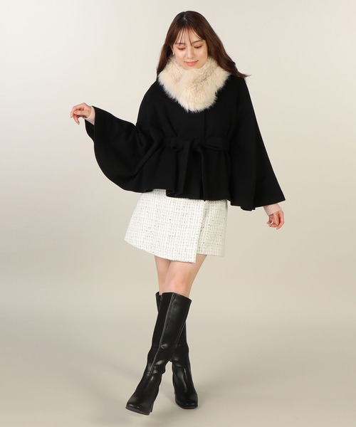 LAISSE PASSE（レッセパッセ）の「【尾州織】ケープコート（その他アウター・レディース・キナリ/ブラック・SMALL/MEDIUM）」の22枚目の写真