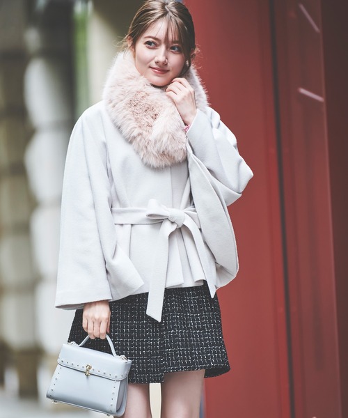 LAISSE PASSE（レッセパッセ）の「【尾州織】ケープコート（その他アウター・レディース・キナリ/ブラック・SMALL/MEDIUM）」の3枚目の写真