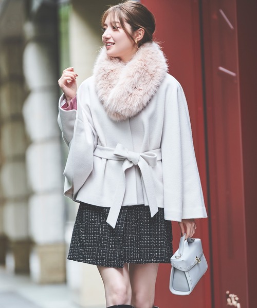 LAISSE PASSE（レッセパッセ）の「【尾州織】ケープコート（その他アウター・レディース・キナリ/ブラック・SMALL/MEDIUM）」の4枚目の写真