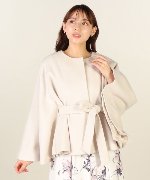 LAISSE PASSE（レッセパッセ）の「【尾州織】ケープコート（その他アウター・レディース・キナリ/ブラック・SMALL/MEDIUM）」の9枚目の写真