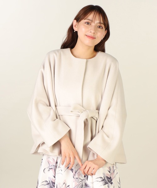 LAISSE PASSE（レッセパッセ）の「【尾州織】ケープコート（その他アウター・レディース・キナリ/ブラック・SMALL/MEDIUM）」の16枚目の写真