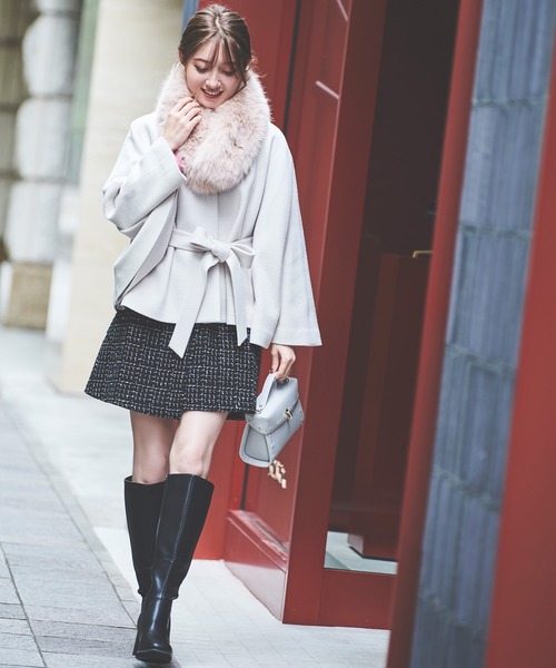 LAISSE PASSE（レッセパッセ）の「【尾州織】ケープコート（その他アウター・レディース・キナリ/ブラック・SMALL/MEDIUM）」の6枚目の写真