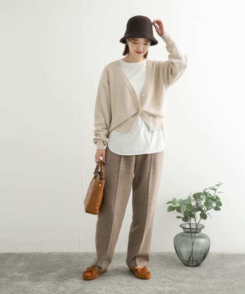 「URBAN RESEARCH DOORS」 ニットカーディガン MEDIUM ライトベージュ レディース URBAN RESEARCH DOORS 「URBAN DOORS」 ニットカーディガン