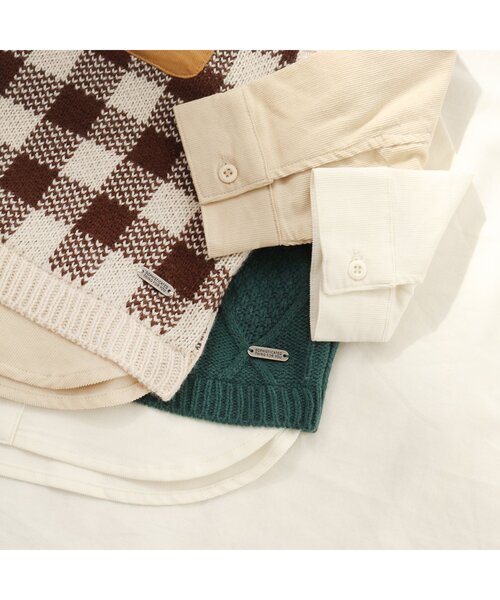 apres les cours(アプレレクール)の「ニットベスト付きTシャツ(Tシャツ/カットソー・キッズ・グリーン/チェック・130/110/120/90/100/80)」の13枚目の写真