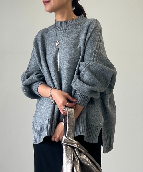 un dix cors（アンディコール）の「ソフトタッチワイドニットプルオーバー（ニット/セーター・レディース・ブラック/グレー/レッド/ブルー・FREE）」の15枚目の写真