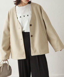 Chillfar | ノーカラーショートジャケットコート(ノーカラージャケット)