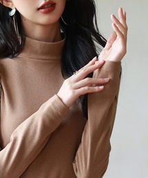 SAISON DE PAPILLON（セゾンドパピヨン）の「暖かいフリースモックネックトップス（ニット/セーター）」