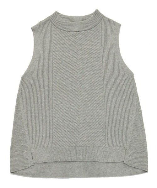 Pitta Re:)（ピッタリ）の「ヘリンボーン風柄 ニットベスト（ベスト・レディース・グレー/ブラック/グリーン/モカ・M/L）」の3枚目の写真