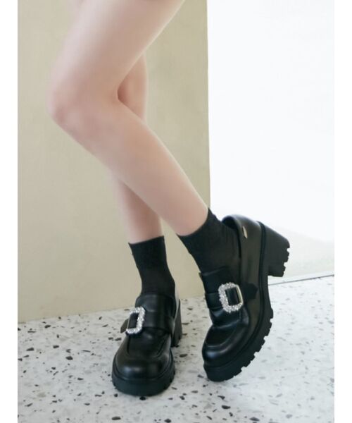 EATME（イートミー）の「ビジューバックルローファーシューズ（ローファー・レディース・ベージュ/ブラック・S/L/M）」の5枚目の写真