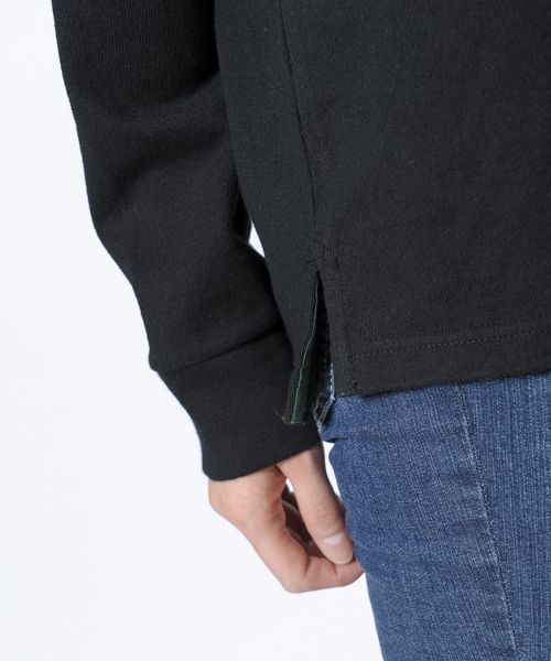 X-girl（エックスガール）の「RUGBY SHIRT（Tシャツ/カットソー・レディース・ブラック/ネイビー・1/2）」の7枚目の写真