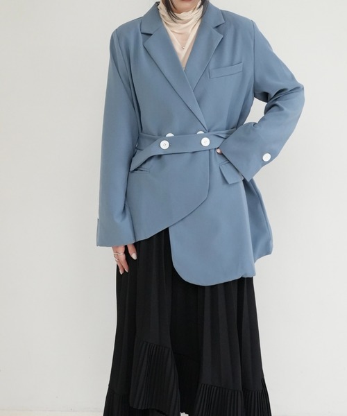 Uenui（ウニュイ）の「falling apart jacket（テーラードジャケット・レディース・ブラック/ブルー・FREE）」の3枚目の写真