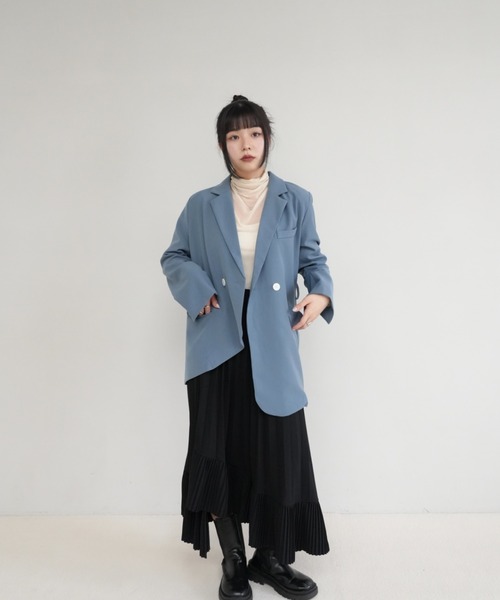 Uenui（ウニュイ）の「falling apart jacket（テーラードジャケット・レディース・ブラック/ブルー・FREE）」の4枚目の写真