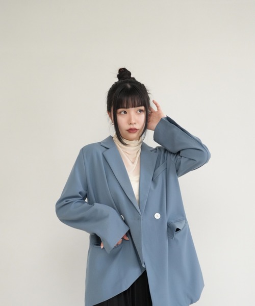 Uenui（ウニュイ）の「falling apart jacket（テーラードジャケット・レディース・ブラック/ブルー・FREE）」の5枚目の写真