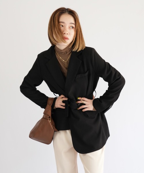 Uenui（ウニュイ）の「falling apart jacket（テーラードジャケット・レディース・ブラック/ブルー・FREE）」の13枚目の写真