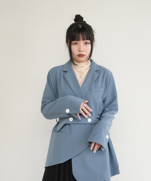 Uenui（ウニュイ）の「falling apart jacket（テーラードジャケット・レディース・ブラック/ブルー・FREE）」の21枚目の写真