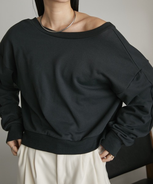 Aunt Marie's（アントマリーズ）の「オーバーサイズバックオープンスウェット（スウェット・レディース・ピンク/チャコールグレー/ナチュラル・FREE）」の12枚目の写真