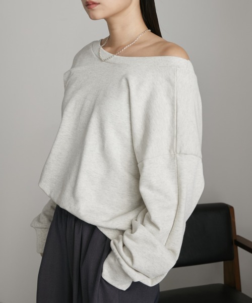 Aunt Marie's（アントマリーズ）の「オーバーサイズバックオープンスウェット（スウェット・レディース・ピンク/チャコールグレー/ナチュラル・FREE）」の15枚目の写真