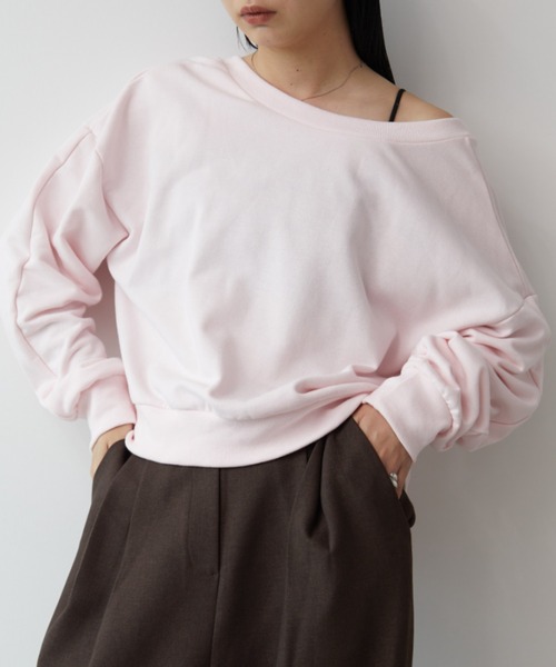 Aunt Marie's（アントマリーズ）の「オーバーサイズバックオープンスウェット（スウェット・レディース・ピンク/チャコールグレー/ナチュラル・FREE）」の17枚目の写真