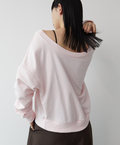 Aunt Marie's（アントマリーズ）の「オーバーサイズバックオープンスウェット（スウェット・レディース・ピンク/チャコールグレー/ナチュラル・FREE）」の21枚目の写真