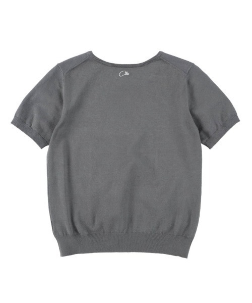 Cla STEllaR(クラステラ)の「サマーニット Tシャツ ロゴ ワンポイント(Tシャツ/カットソー・レディース・グレー/ホワイト/ブラック・FREE)」の4枚目の写真
