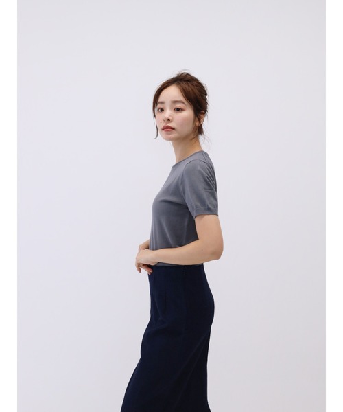 Cla STEllaR(クラステラ)の「サマーニット Tシャツ ロゴ ワンポイント(Tシャツ/カットソー・レディース・グレー/ホワイト/ブラック・FREE)」の16枚目の写真