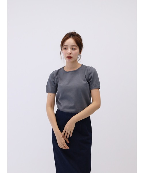 Cla STEllaR(クラステラ)の「サマーニット Tシャツ ロゴ ワンポイント(Tシャツ/カットソー・レディース・グレー/ホワイト/ブラック・FREE)」の22枚目の写真