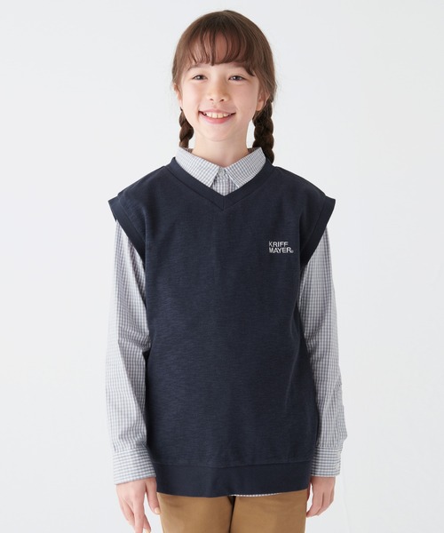 KRIFF MAYER Kid's Collection（クリフメイヤーキッズコレクション）の「シャキッとベスト（ベスト・キッズ・ネイビー/グレー/キャメル/グリーン・170/120/160/150/130/140）」の5枚目の写真