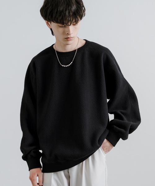 Audience（オーディエンス）の「Upscape Audience アップスケープオーディエンス 日本製 国産 ポーラテックボアフリーストレーナー AUD6480（スウェット・メンズ・ブラック/ホワイト・M/XL/L）」の10枚目の写真