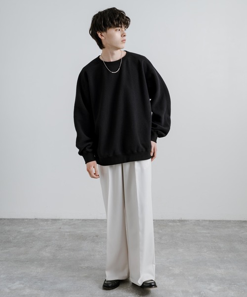 Audience（オーディエンス）の「Upscape Audience アップスケープオーディエンス 日本製 国産 ポーラテックボアフリーストレーナー AUD6480（スウェット・メンズ・ブラック/ホワイト・M/XL/L）」の12枚目の写真