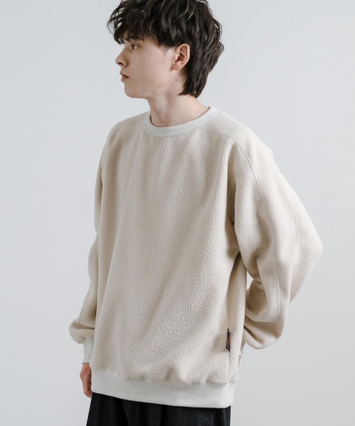 Audience（オーディエンス）の「Upscape Audience アップスケープオーディエンス 日本製 国産 ポーラテックボアフリーストレーナー AUD6480（スウェット・メンズ・ブラック/ホワイト・M/XL/L）」の4枚目の写真