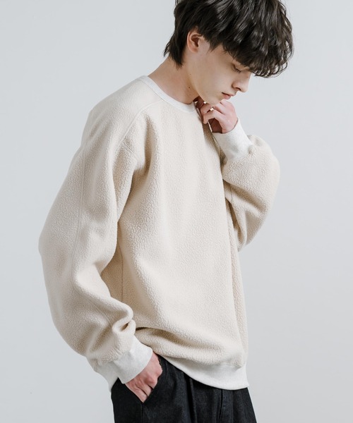 Audience（オーディエンス）の「Upscape Audience アップスケープオーディエンス 日本製 国産 ポーラテックボアフリーストレーナー AUD6480（スウェット・メンズ・ブラック/ホワイト・M/XL/L）」の7枚目の写真
