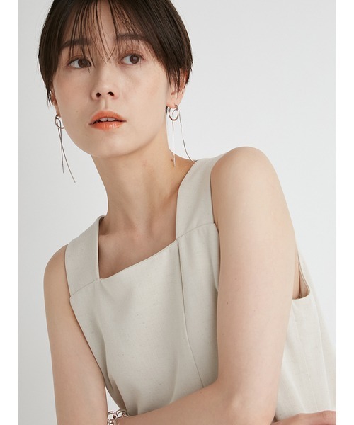 emmi（エミ）の「【emmi atelier】フロントタックオールインワン（サロペット/オーバーオール・レディース・ブラック/アイボリー/オリーブ・0/1）」の9枚目の写真