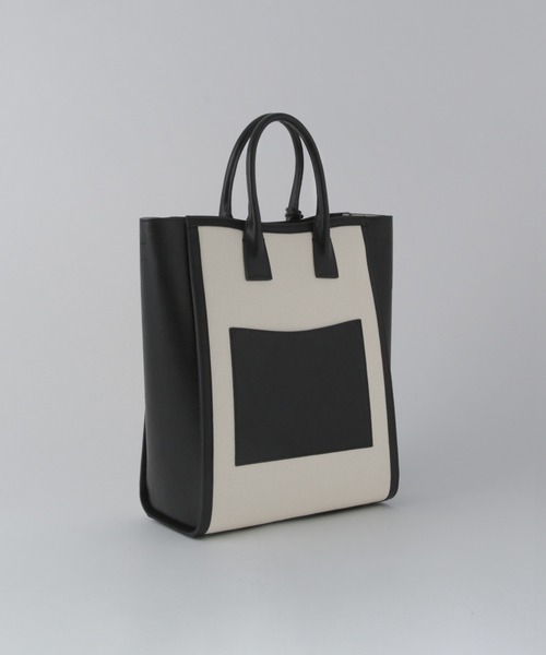 E'POR（エポール）の「【A4対応】【E'POR】 I BAG（キャンバスコンビ縦型トートバッグ）【通勤】【メディア掲載】【雑誌掲載】（トートバッグ・レディース・ブラック/ベージュ・FREE）」の9枚目の写真