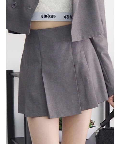 EVRIS（エヴリス）の「プリーツミニスカパン【セットアップ着用可能】（その他パンツ・レディース・グレー/ブラック/ピンク・SMALL/MEDIUM）」の3枚目の写真