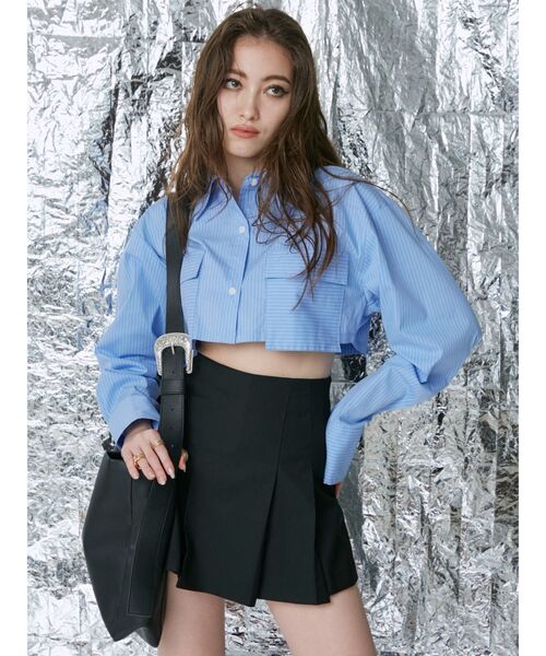 EVRIS（エヴリス）の「プリーツミニスカパン【セットアップ着用可能】（その他パンツ・レディース・グレー/ブラック/ピンク・SMALL/MEDIUM）」の4枚目の写真