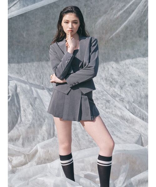 EVRIS（エヴリス）の「プリーツミニスカパン【セットアップ着用可能】（その他パンツ・レディース・グレー/ブラック/ピンク・SMALL/MEDIUM）」の20枚目の写真