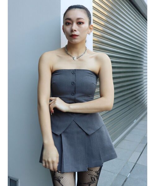 EVRIS（エヴリス）の「プリーツミニスカパン【セットアップ着用可能】（その他パンツ・レディース・グレー/ブラック/ピンク・SMALL/MEDIUM）」の22枚目の写真