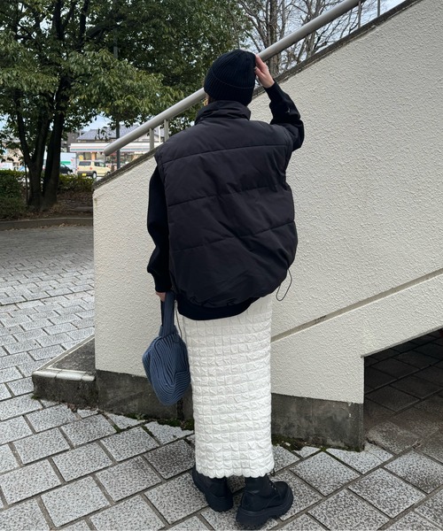 y/m by misato（イムバイミサト）の「膨れジャガードニットスカート（スカート・レディース・ブラック/アイボリー/杢グレー・36）」の6枚目の写真