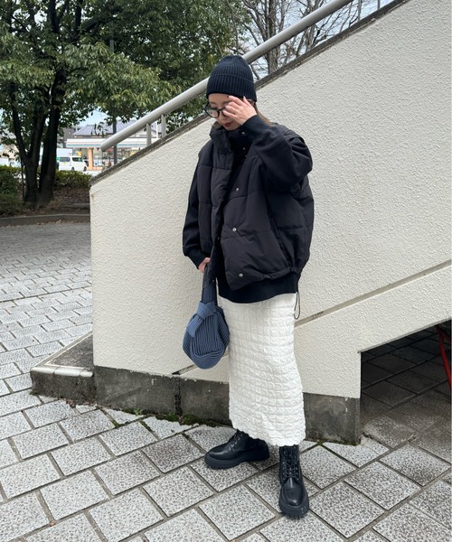 y/m by misato（イムバイミサト）の「膨れジャガードニットスカート（スカート・レディース・ブラック/アイボリー/杢グレー・36）」の8枚目の写真