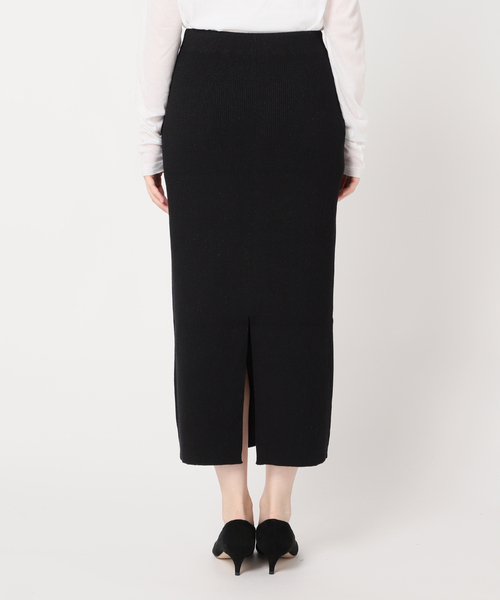 Spick & Span（スピックアンドスパン）の「≪追加≫ラメリブニットタイトスカート（スカート・レディース・ブラック/グレー・36/38）」の4枚目の写真