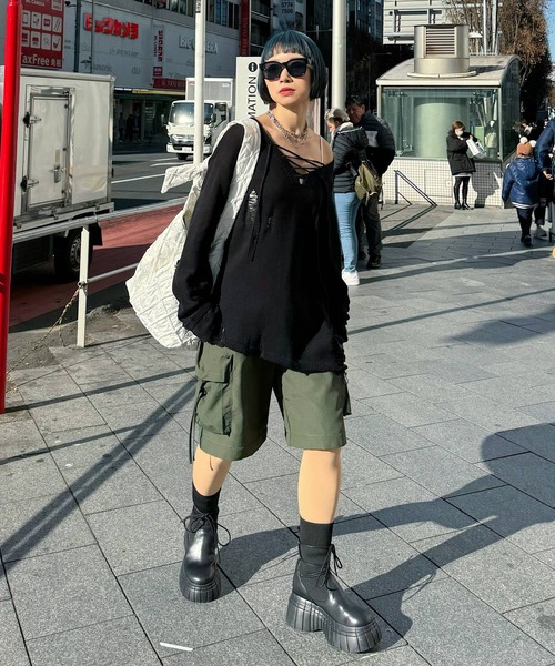 PAGEBOY(ページボーイ)の「2WAYカーゴハーフパンツ(カーゴパンツ・レディース・ホワイト/ブラック/カーキ・FREE)」の21枚目の写真