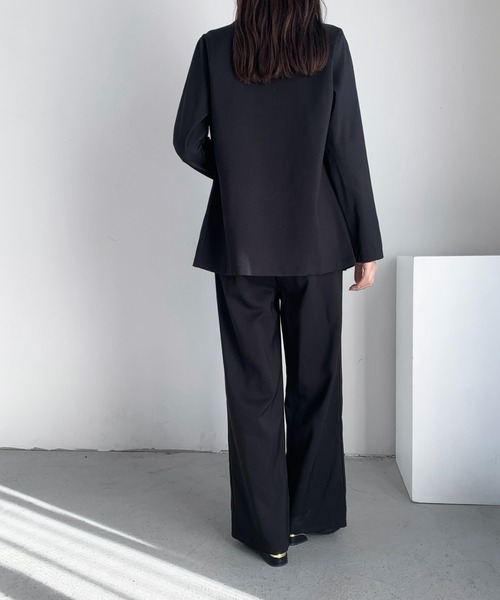 THE SUIT COMPANY ダブルジャケット×ワイドパンツセットアップ 楽天市場】ダブルテーラードジャケット＆テーパードパンツスーツセット