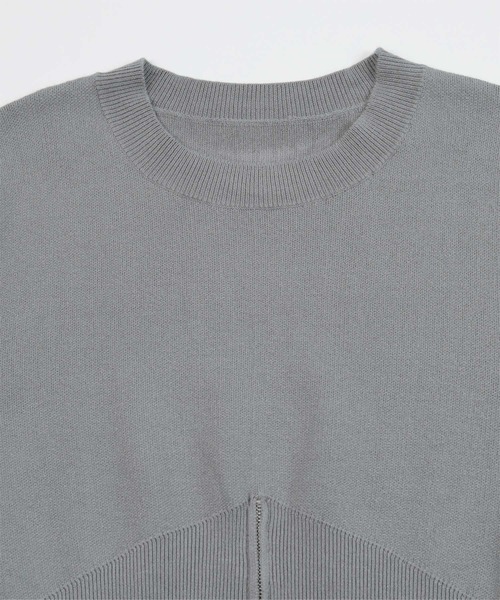 miette（ミエット）の「裾ジップ半袖トップス（Tシャツ/カットソー・レディース・オフホワイト/グレー/レッド・FREE）」の6枚目の写真