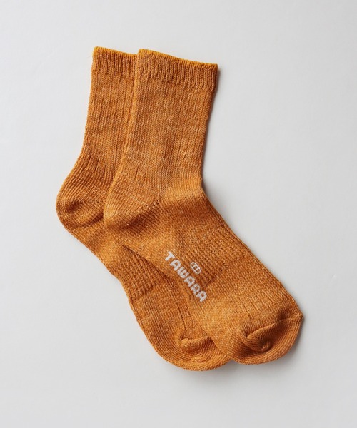 TAWARA(タワラ)の「リネン×コットン リブ ショートソックス(ソックス/靴下・レディース・ブルー/ピンク/グリーン/レッド/キナリ/マスタード/オレンジ・S)」の11枚目の写真